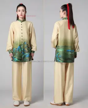 2023 אומנויות לחימה אחידה סינית מסורתית עממית טאי צ 'י אחיד יוניסקס ווינג צ' ון חליפת קונג פו, וושו אימון תלבושת