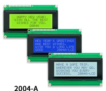 3.16 אינץ 16PIN קלח STN/FSTN במקביל אופי LCD2004 מסך תצוגה SPLC780C בקר 3.3 V, 5V לבן/צהוב/כחול עם תאורה אחורית