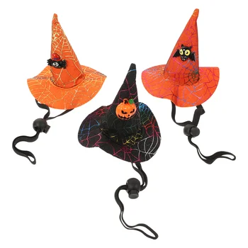 3 יח ' כובע מכשפה בגימור דקורטיבי מחמד אשף הכלב Cosplay כובעים תחפושת ליל כל הקדושים שנג שיה צד מתכווננת