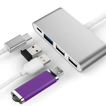 4 ב 1 סוג C-Hub USB C רכזת סוג C ל-USB 3.0 Dock תחנת רב מתאם עבור Lenovo Macbook Pro/Air/Huawei אביזרי מחשב