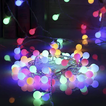 6M 40 כדור ססגוניות, חג המולד הוביל אורות מחרוזת חוצות מסיבת חתונה קישוט חג האורות Luces האורות בחדר תפאורה