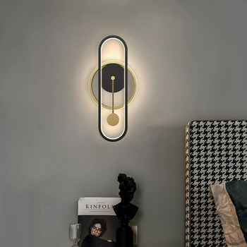 LED מנורת קיר מודרני נורדי עיצוב יצירתי מסדרון האור בסלון טלוויזיה רקע קיר חדר השינה ליד המיטה מנורות דקורטיביות