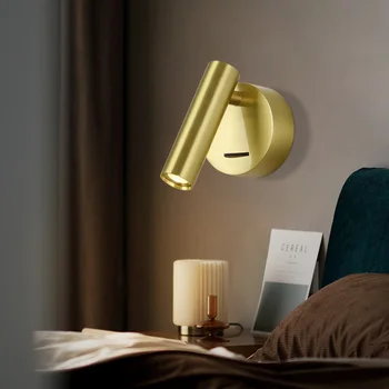 LED מנורת קיר עם מתג אורח המלון, חדר Dimmable למעלה ולמטה ליד המיטה לקרוא האור בסלון עיצוב 3W 2020 NERS