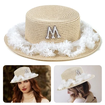 MXMB אופנתי תחרה שמש כובע נשים אופנתי עם עיצוב תבנית מכתב קאפ