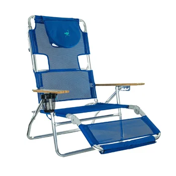 N 1 קל משקל מסגרת אלומיניום 5 תנוחת שכיבה החוף הכיסא, כחול