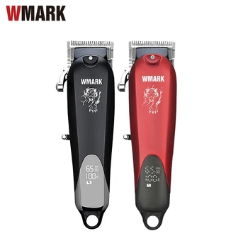WMARK רד NG-103B מקצועי אלחוטי שיער קליפר עם LED קיבולת סוללה תצוגה גוזם שיער חיתוך מתכוונן ידית