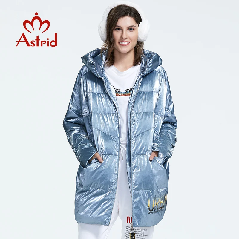 אסטריד 2022 בחורף נשים מעיל מעיל בגדים רפויים הלבשה עליונה באיכות כותנה עבה בינוני ארוך מזדמן מעיל החורף FR-7078