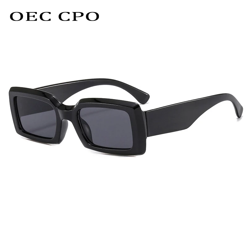OEC CPO בציר מלבן משקפי שמש נשים אופנה PC מסגרת מרובעת משקפי שמש נשי קלאסי רטרו שחור משקפי Oculos UV400