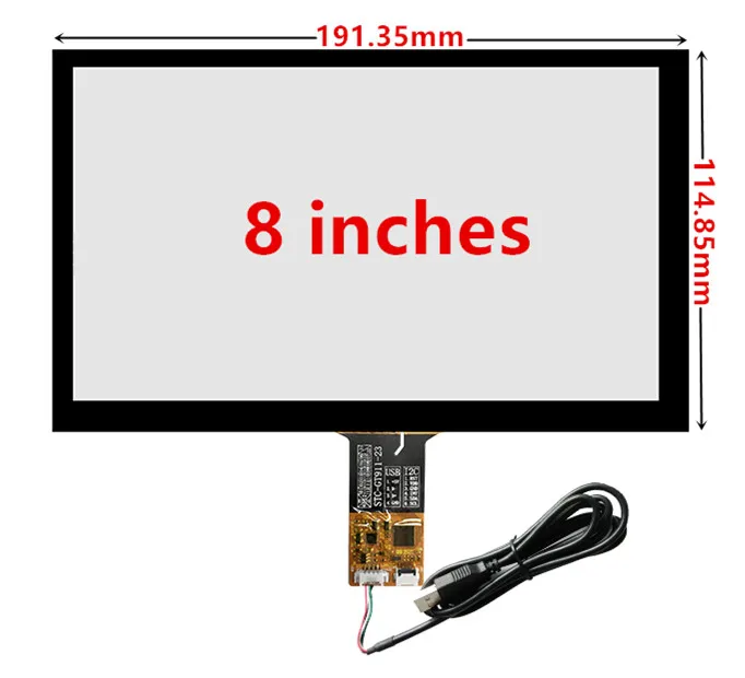 8 אינץ 191mm*114mm GT911 IIC USB ממשק מגע קיבולי דיגיטלית מסך מגע לוח זכוכית