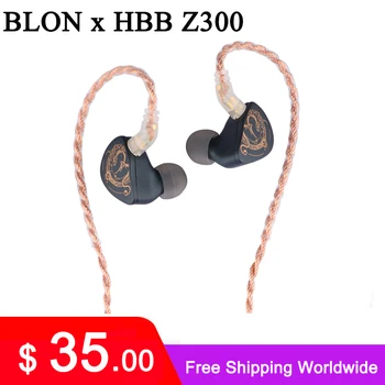 בלונדינית x HBB Z300 אוזניות 10mm סיליקון הסרעפת באוזן צג נתיק כבל 4 ליבות נחושת עבור מוזיקאי Audiophile