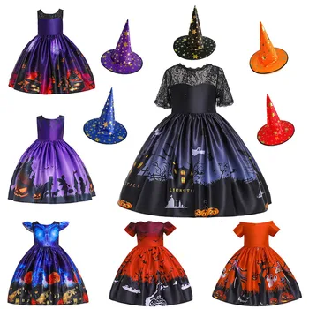 בנות שמלות ליל כל הקדושים עבור בנות שמלת מסיבת ילדים ערפד דלעת, מכשפה Cosplay נסיכת חג המולד לילדים בגדים