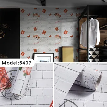 בריק דפוס עצמית דבק טפטים עמיד למים DIY מדבקות קיר חדר השינה עיצוב הבית Vinilo על קיר המטבח 3d הביתה טפטים