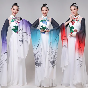 גבירותיי yangko ריקוד בסגנון סיני אישה hanfu תחפושת קלאסית לרקוד ריקודים המונג בגדים