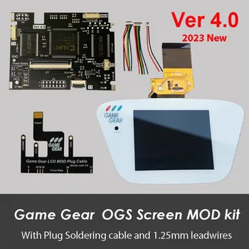 המשחק אביזרים V4.0 צריכת חשמל נמוכה LCD להדגיש מסך Mod ערכת עבור Sega Game Gear, עם פלוס הלחמה כבל 2023 חדש