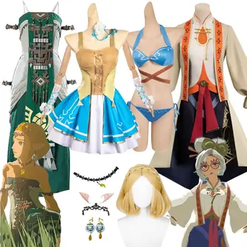 זלדה: Cosplay דמעות של הממלכה הנסיכה הקישור בגד ים Cosplay תלבושות נשים Purah Cosplay פנטזיה תלבושת ליל כל הקדושים חליפה