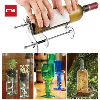 חותך זכוכית בקבוק זכוכית קאטר כלי חיתוך מרובע, עגול יין בירה פסלי זכוכית חותך DIY זכוכית מכונת חיתוך