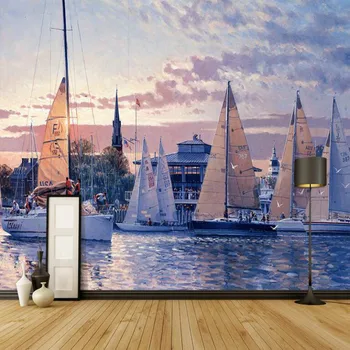 מותאם אישית 3D נוף ציור הקיר טפט עבור הסלון צבוע ביד רקע נייר קיר קישוט ציור שמן