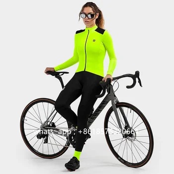 נשים שרוול ארוך רכיבה על אופניים ג 'רזי אביב סתיו אופניים Mtb ספורט דק' קט מירוץ אופניים בגדים Roupa Ciclismo Maillot הלבשה