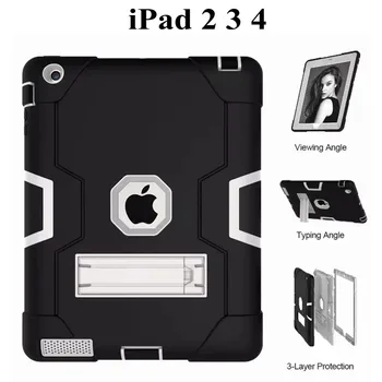 שריון חדש Case עבור iPad 2 3 4 Funda ילדים בטוחים הכבדות סיליקון כיסוי קשיח עבור Apple ipad 4 3 2 9.7 אינץ Tablet מקרה A1458