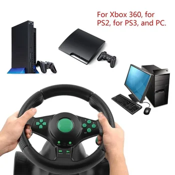 תואר סיבוב המשחקים רטט מירוץ גלגל הגה עם דוושות עבור ה-XBOX 360 עבור PS2 PS3 PC USB הגה רכב